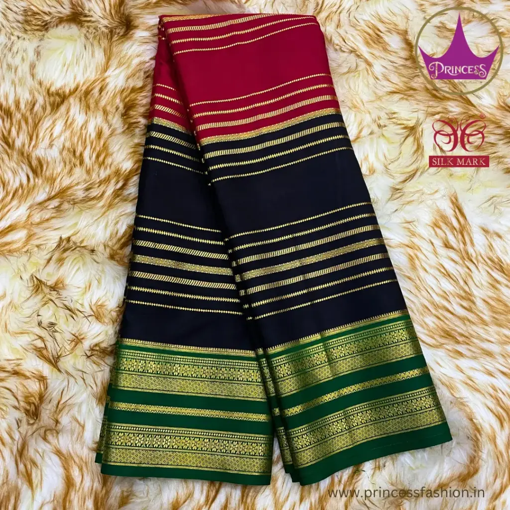 Pure Mysore Crape Brocade  Pure Mysore Crepe Silk PSS0012