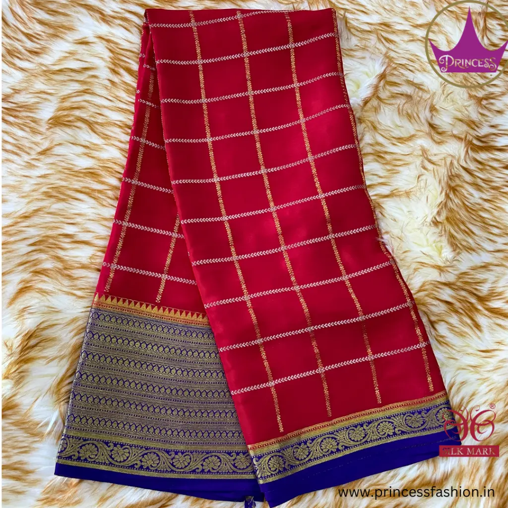 Pure Mysore Crape Brocade  Pure Mysore Crepe Silk PSS0012