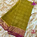 Pure Mysore Crape Brocade Purple Pink- PC - Pure Mysore Crepe Silk - PSS0012