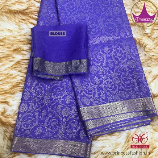 Lavender Self Color- PC - Pure Mysore Crepe Silk -